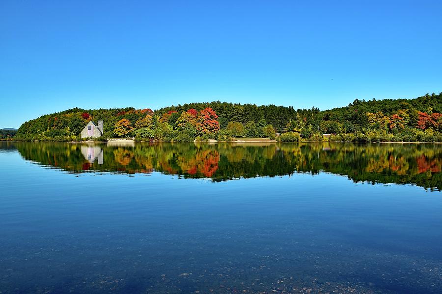 Fall reflection on the reservoir Photograph by Monika Salvan