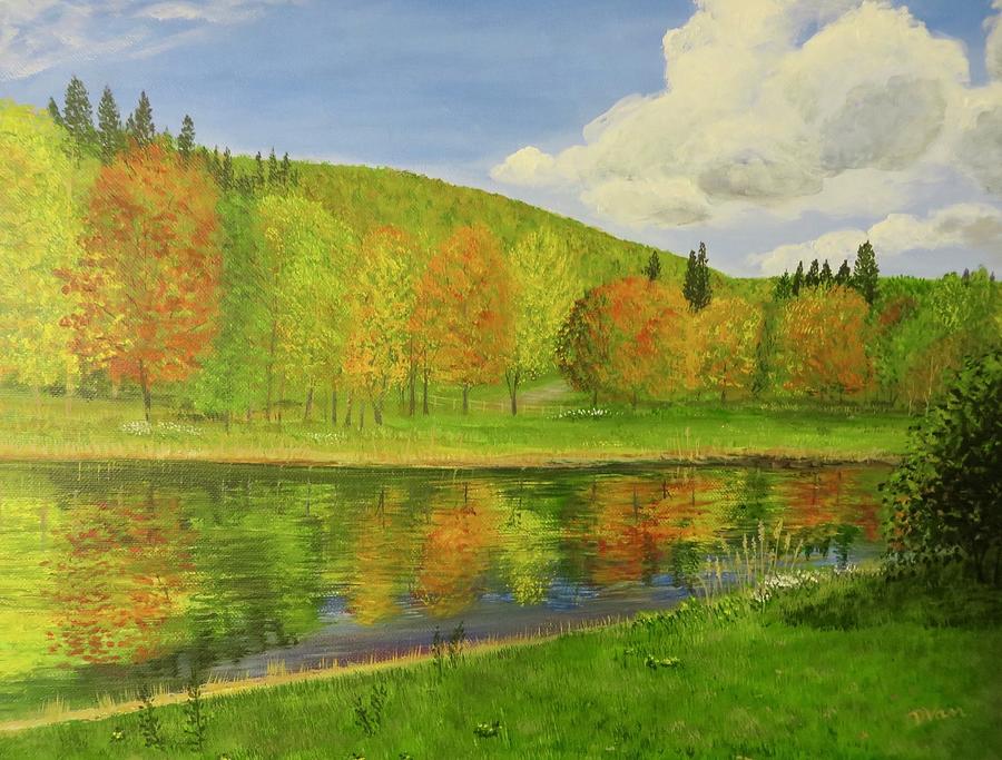 Fall Reflections Painting by Denise Van Deroef