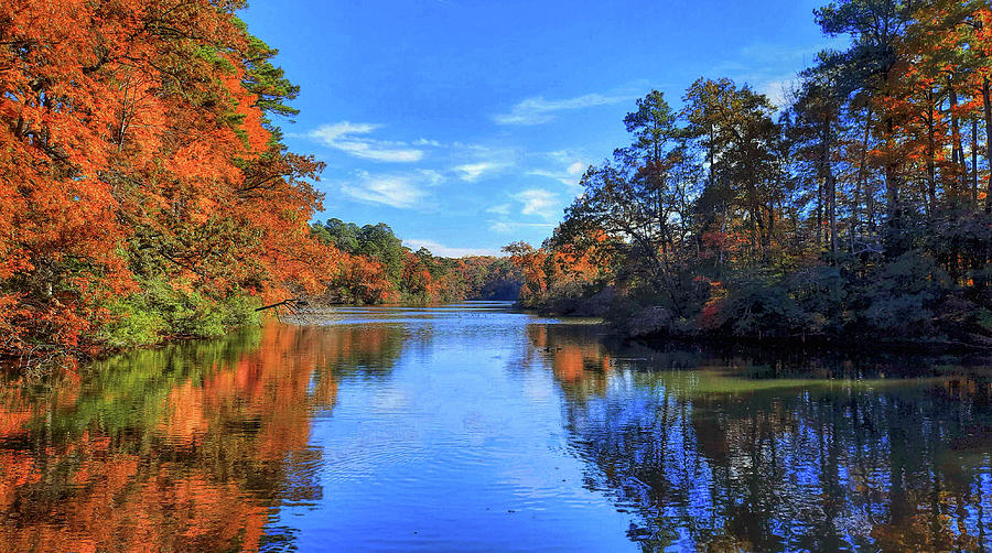 Fall Reflections In Mariners Lake In Newport News Virginia Photograph