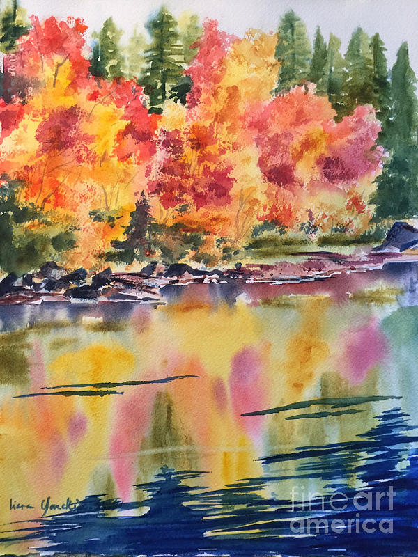 Fall Reflections Painting by Liana Yarckin