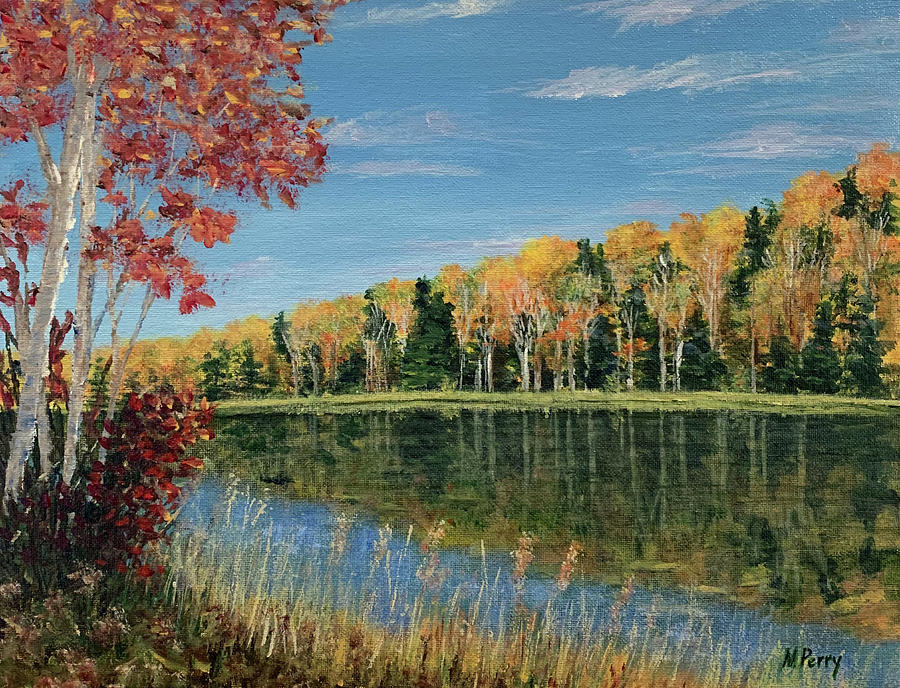 Fall Reflections Painting by Margie Perry