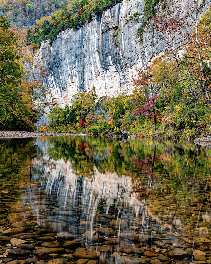 Fall Reflections Of Roark Bluff - Arkansas Ozark Mountains Photograph by Gregory Ballos