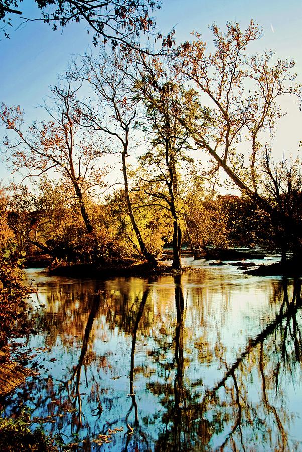 Fall reflections, Potomac River Photograph by Bill Jonscher