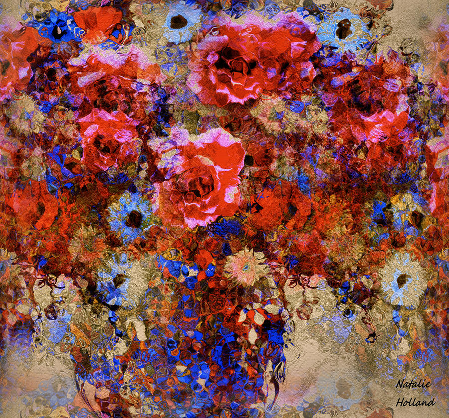 Fall Rose Bouquet Painting by Natalie Holland