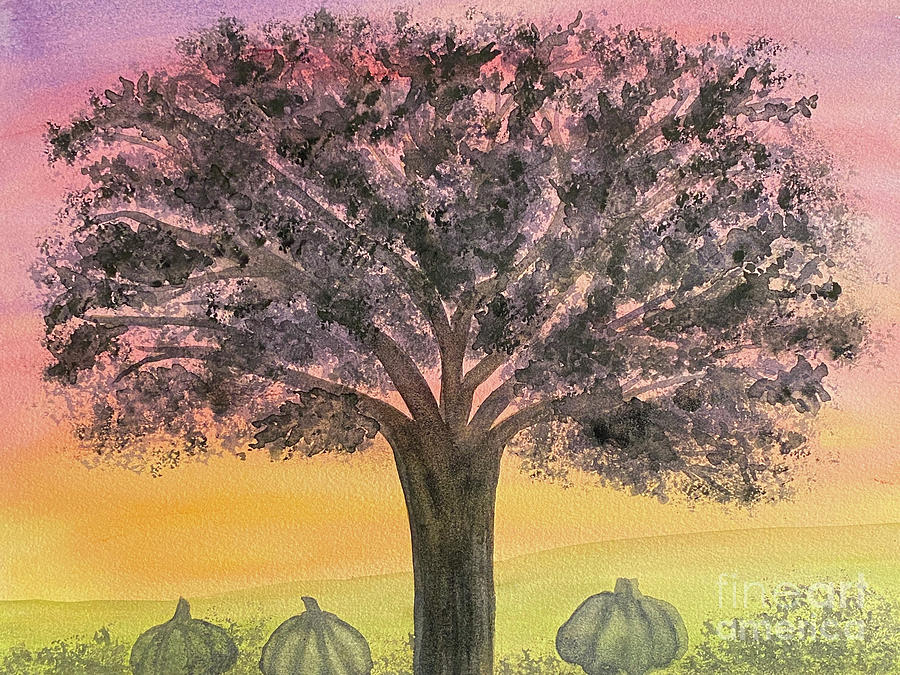 Fall Silhouette  Painting by Lisa Neuman