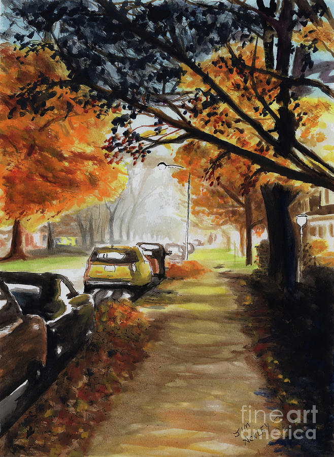 Fall Streets Painting by James Ackley