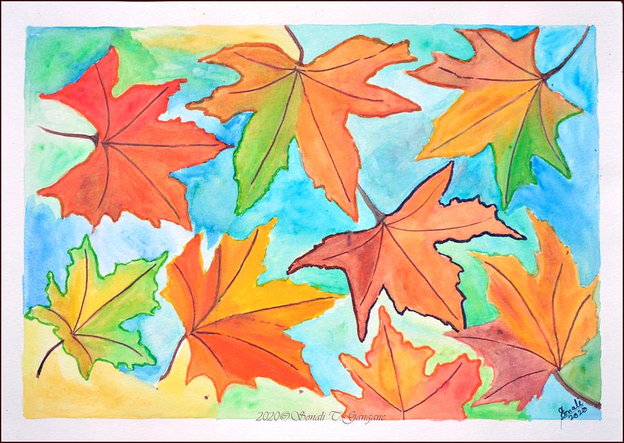 Fall Strew Painting by Sonali Gangane