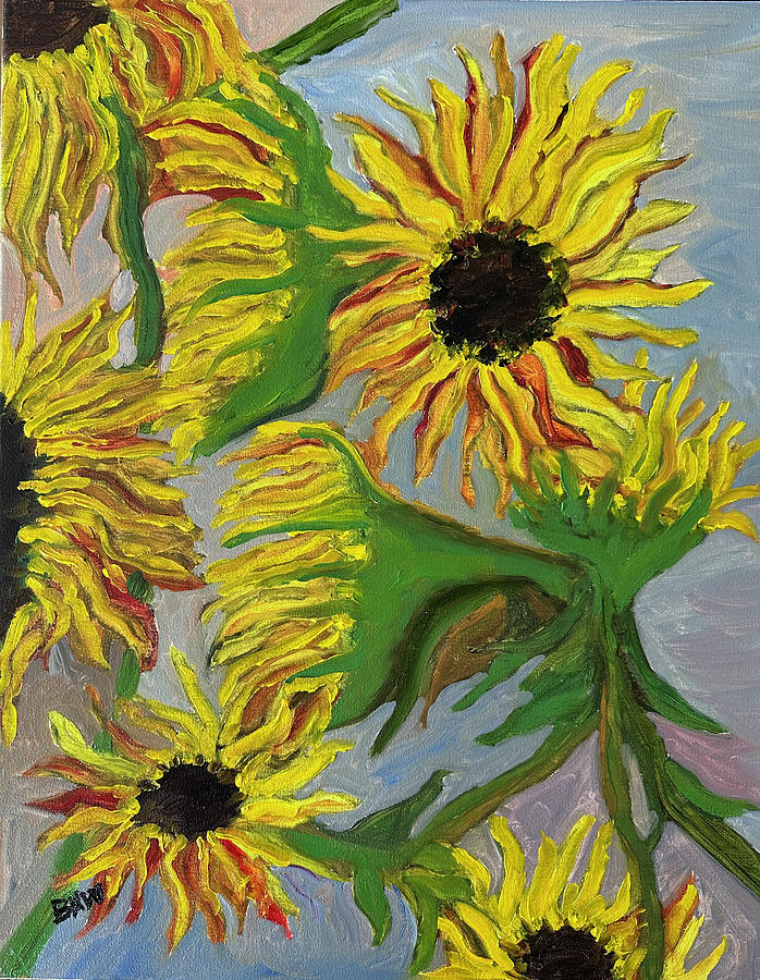 Fall Sunflowers Painting By Brian Hugh Wagner - Fine Art America