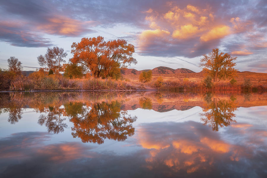 Fall Sunrise At The Pond Photograph