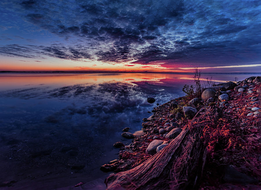 Fall Sunrise Higgins Lake Photograph by Joe Holley