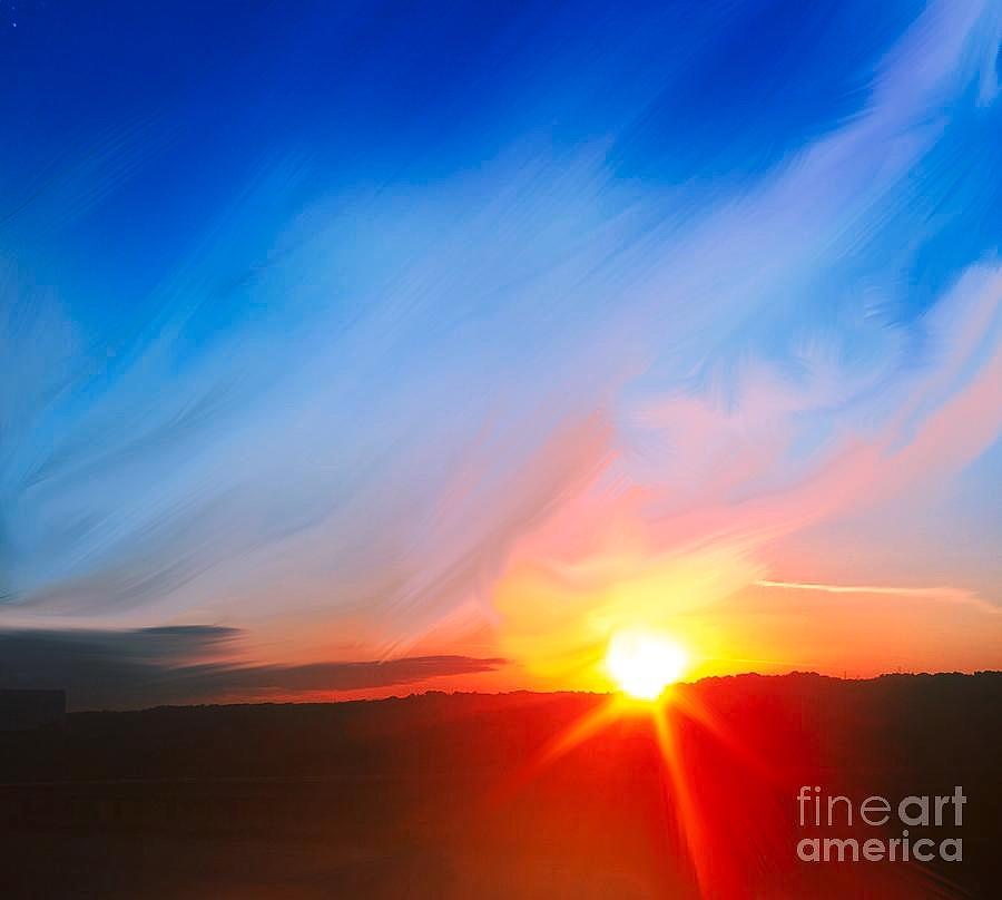 Fall Sunset Digital Art by Gayle Price Thomas