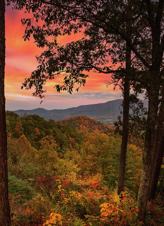 Fall Sunset In Smoky Mountains Photograph by Dan Sproul
