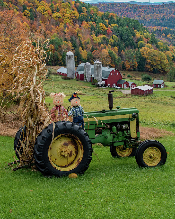 Fall Tractor at Hillside Acres Farm Photograph by Sally Cooper