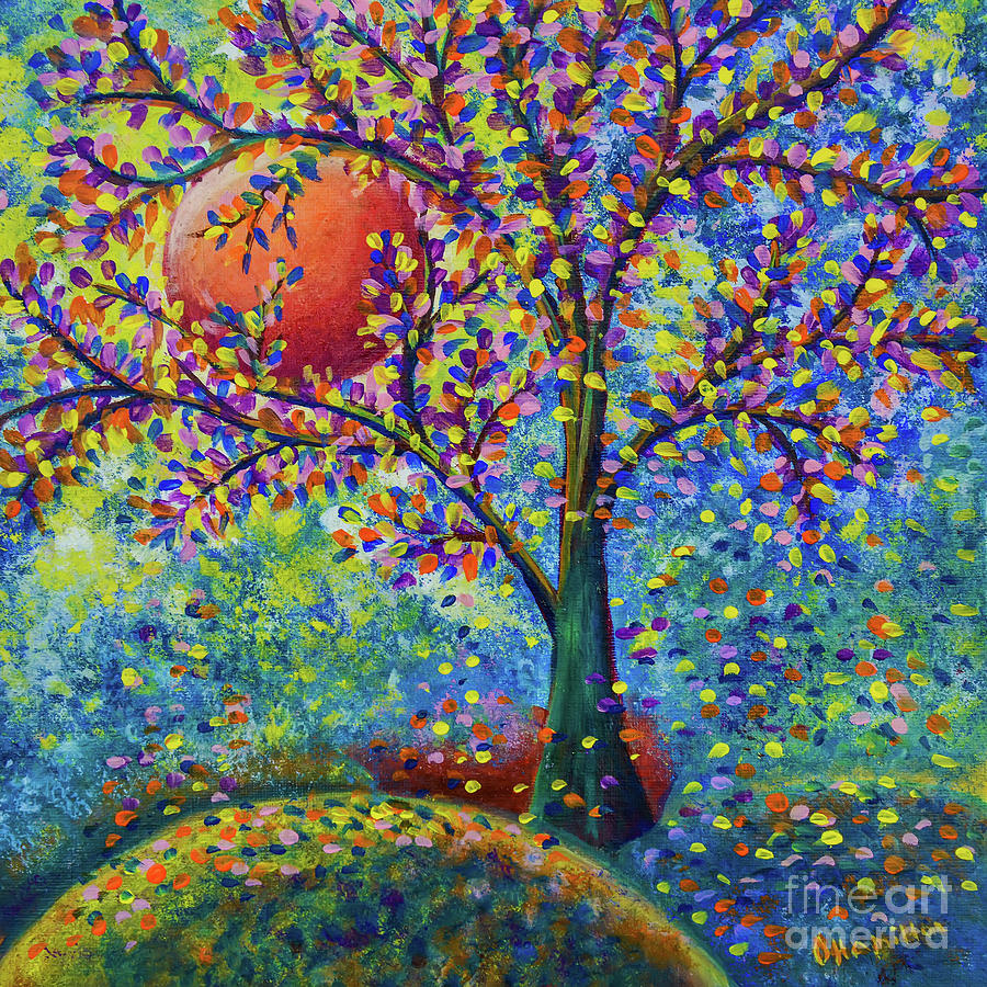 Fall Tree Painting by Olga Hamilton