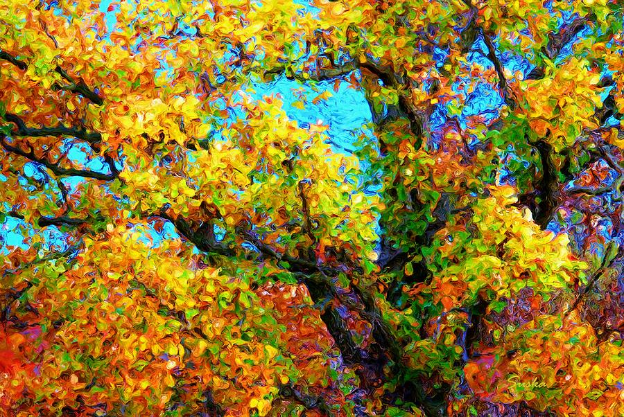 Nature Painting - Fall Tree  by Susanna Katherine