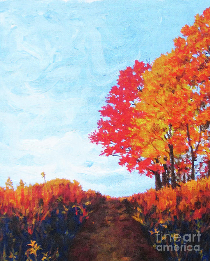 Fall Trees Painting by Anne Marie Brown