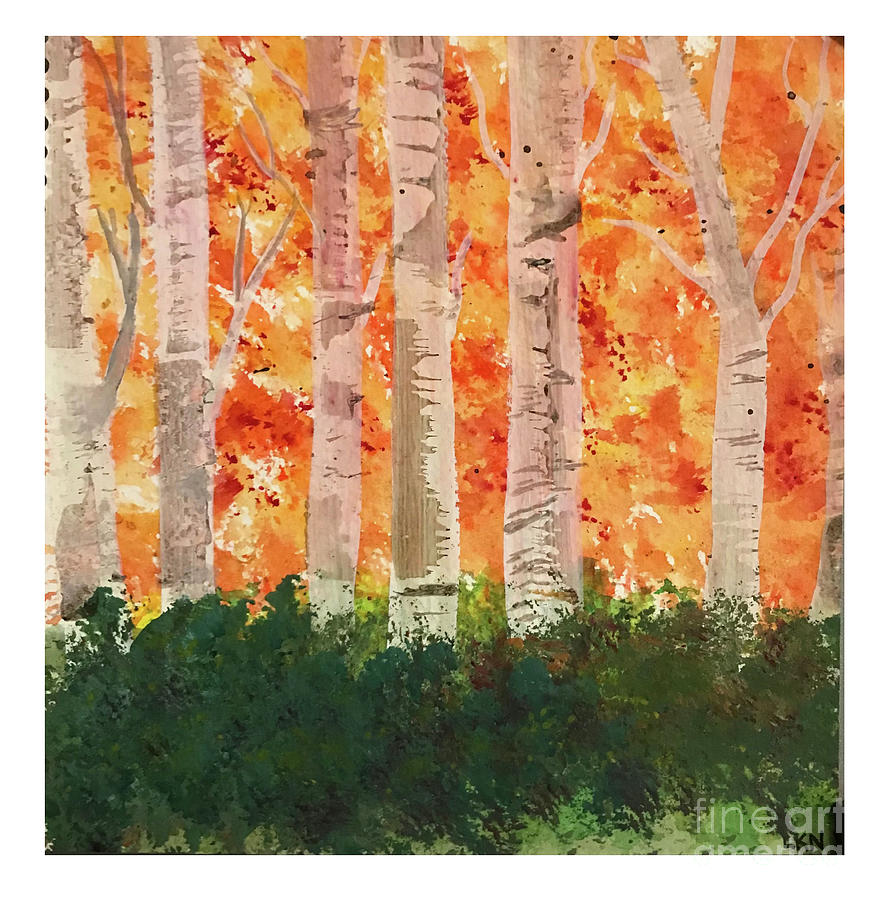 Fall Trees Painting by Lisa Neuman