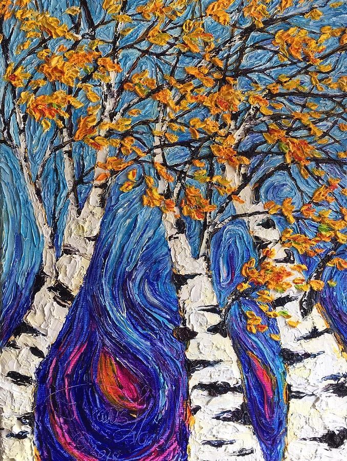 Fall Trees Painting by Paris Wyatt Llanso