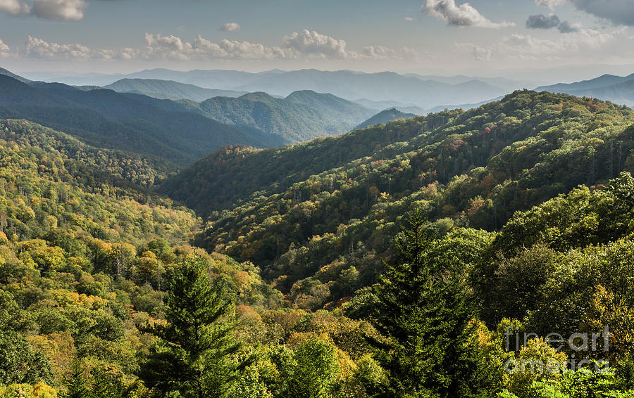 Fall Photograph - Fall Vista in the Smoky Mountains by John Arnaldi