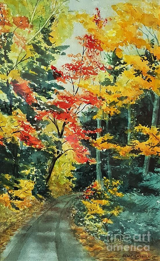 Fall Walk Painting by Petra Burgmann