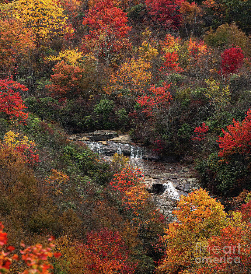 Waterfall Photograph - Fall Water Colors  B2487 by Stephen Parker