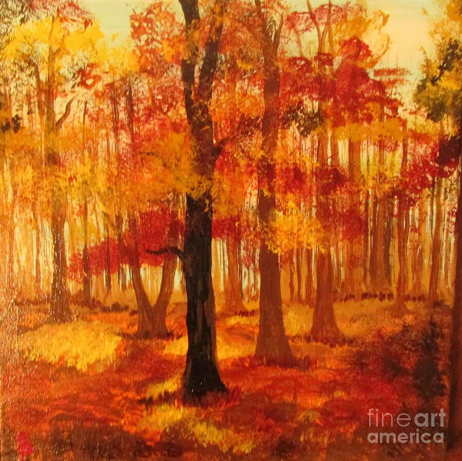 Fall Woods Painting by Debbie Steiner - Fine Art America