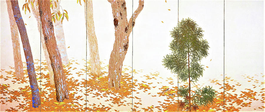 Fall Painting - Fallen Leaves II - Digital Remastered Edition by Hishida Shunso
