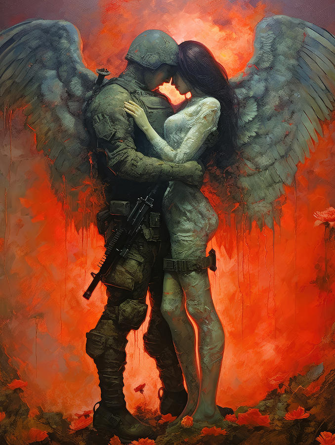 Soldier Painting - Fallen soldier Angel by My Head Cinema
