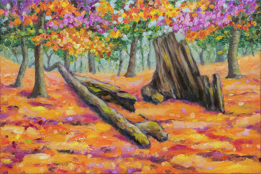 Fallen Tree Painting by Maria Meester