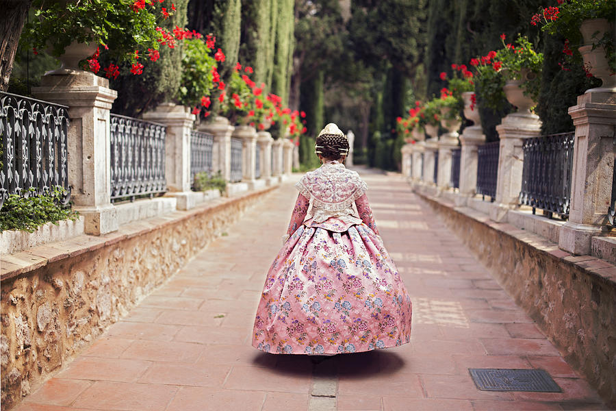 Fallera in Valencia  in the garden of Monforte Photograph by Cristinairanzo