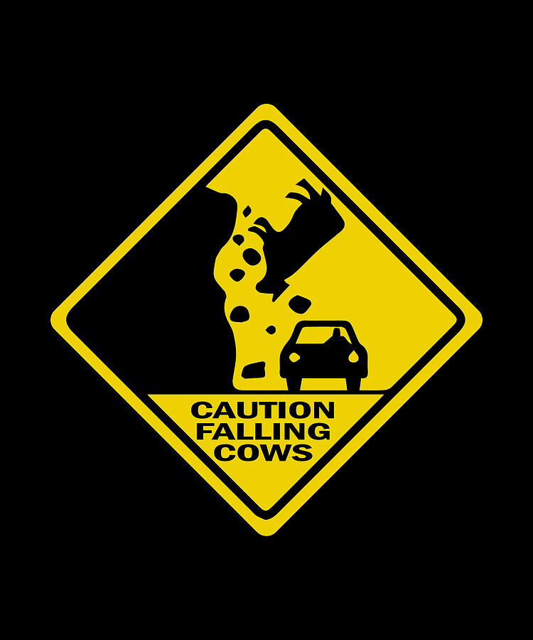 Falling Cows Street Sign Digital Art by Sarcastic P - Pixels