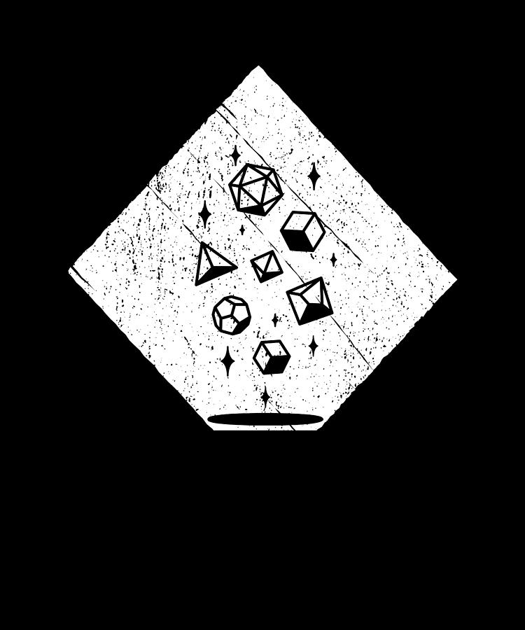 polyhedral dice drawing