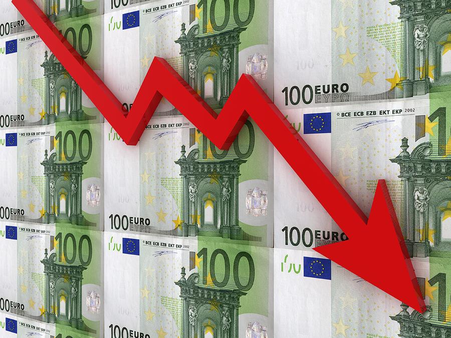 Falling Euro Chart Photograph by Alexsl