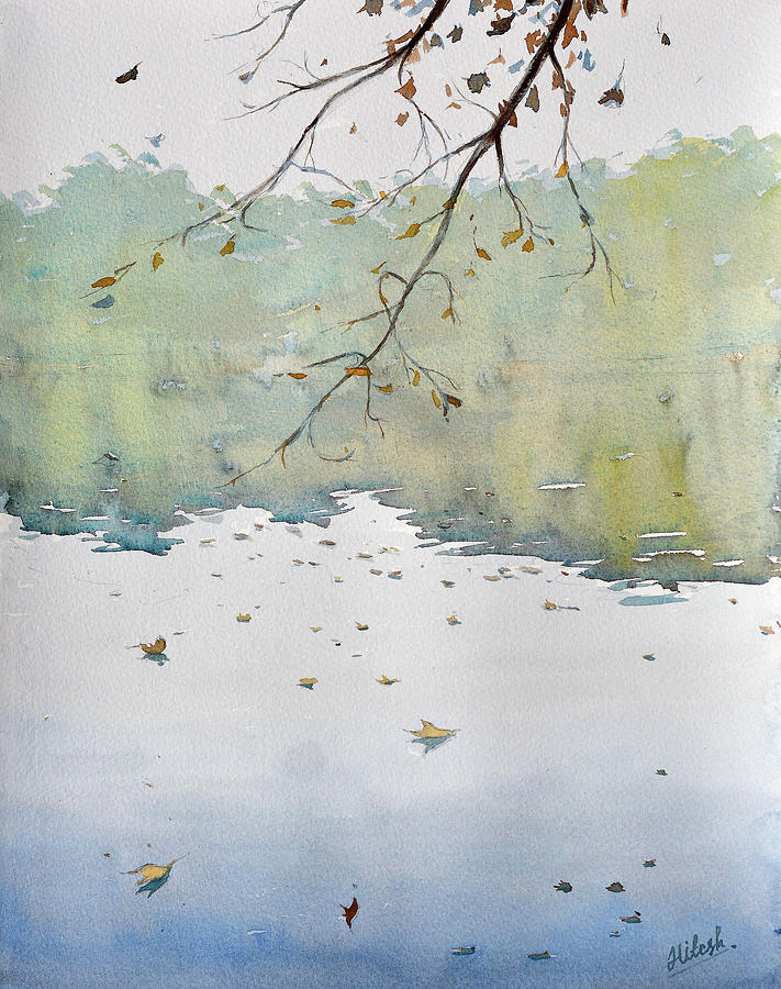 Falling Leaves Painting by Tesh Parekh