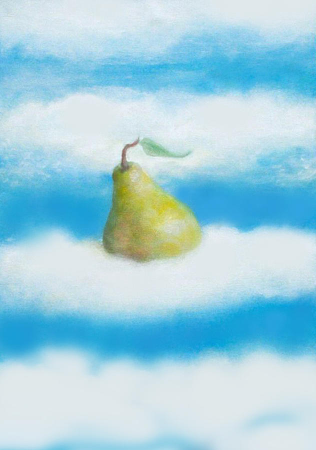 Falling Pear Painting by Mary Ann Leitch