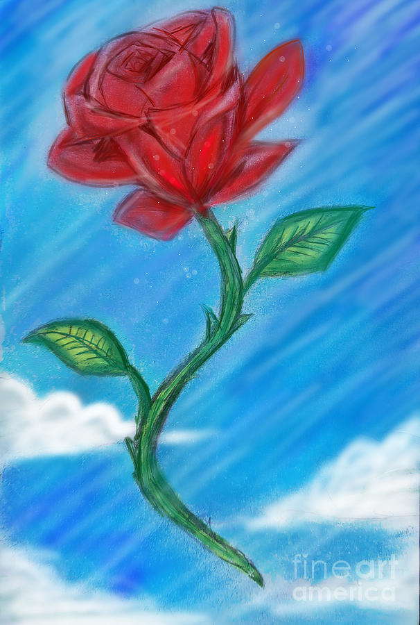 Falling Rose Painting by Mark Bradley