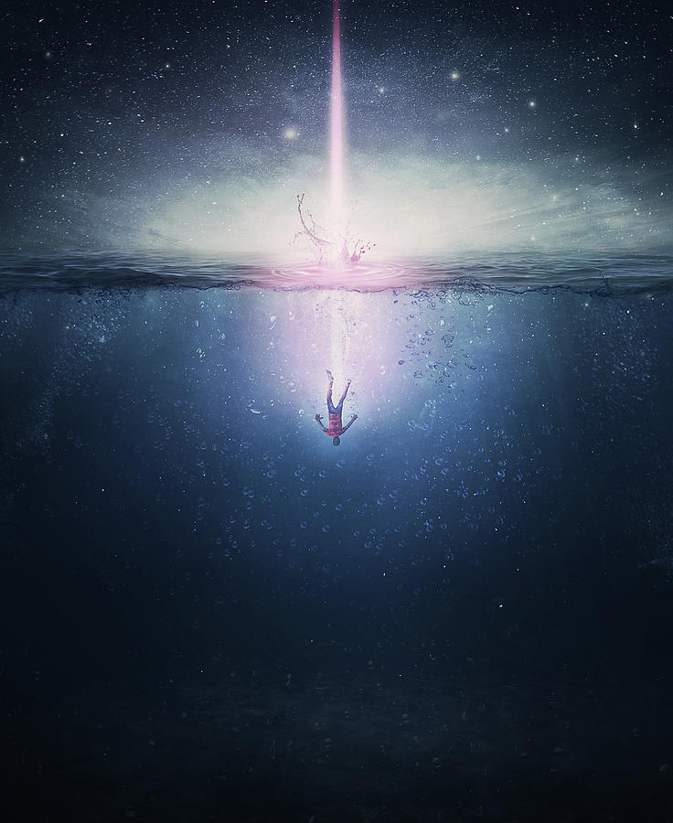 Falling Underwater Digital Art