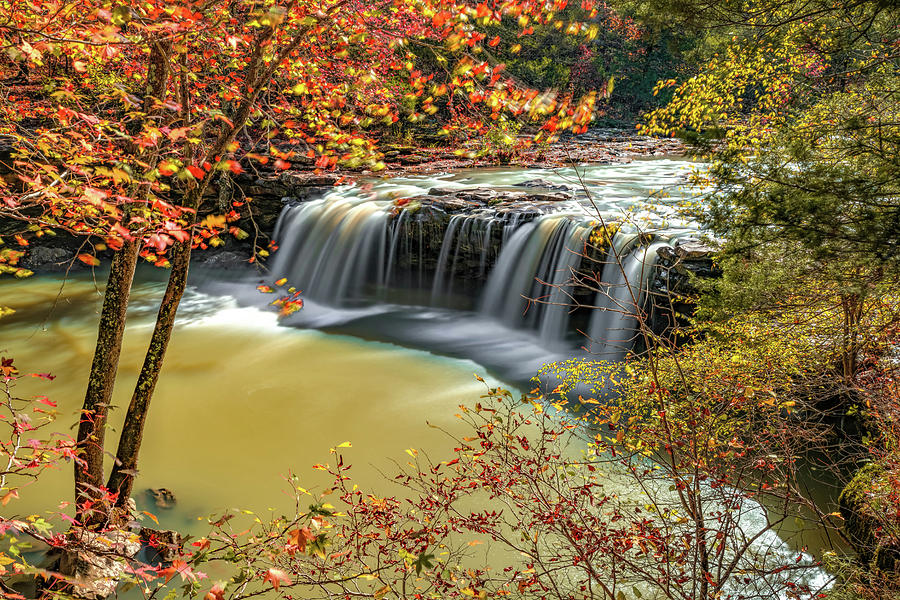 Falling Water Falls Autumn Landscape Photograph by Gregory Ballos