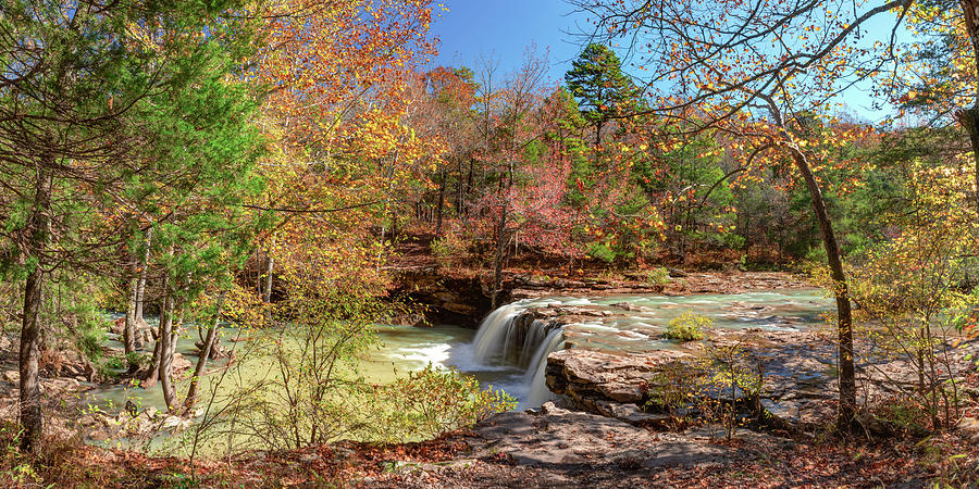 Falling Water Falls Autumn Panorama Photograph by Gregory Ballos