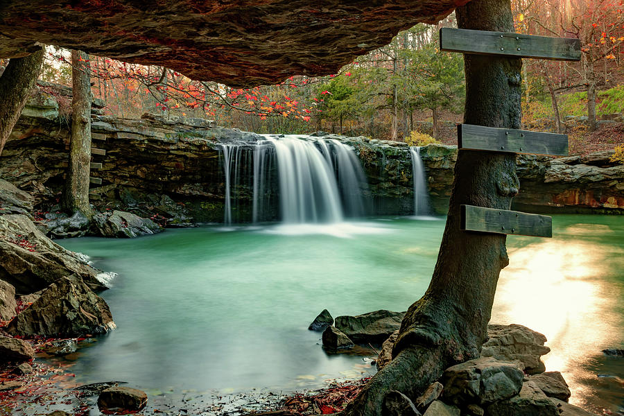 Falling Water Falls Photograph - Falling Water Falls In The Fall - Ozark National Forest by Gregory Ballos