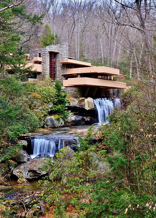 Falling Water home by Frank Lloyd Wright Photograph by David Knowles ...