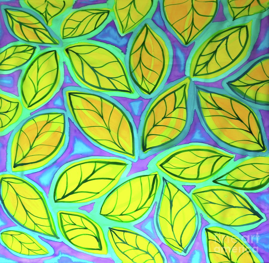 Falling Yellow And Green Leaves Belize Painting