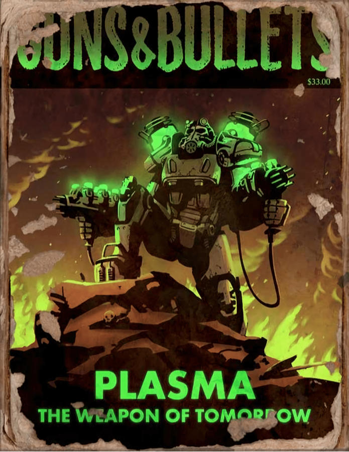 Fallout 4 guns and bullets plasma weapons of painting by murphy lilly