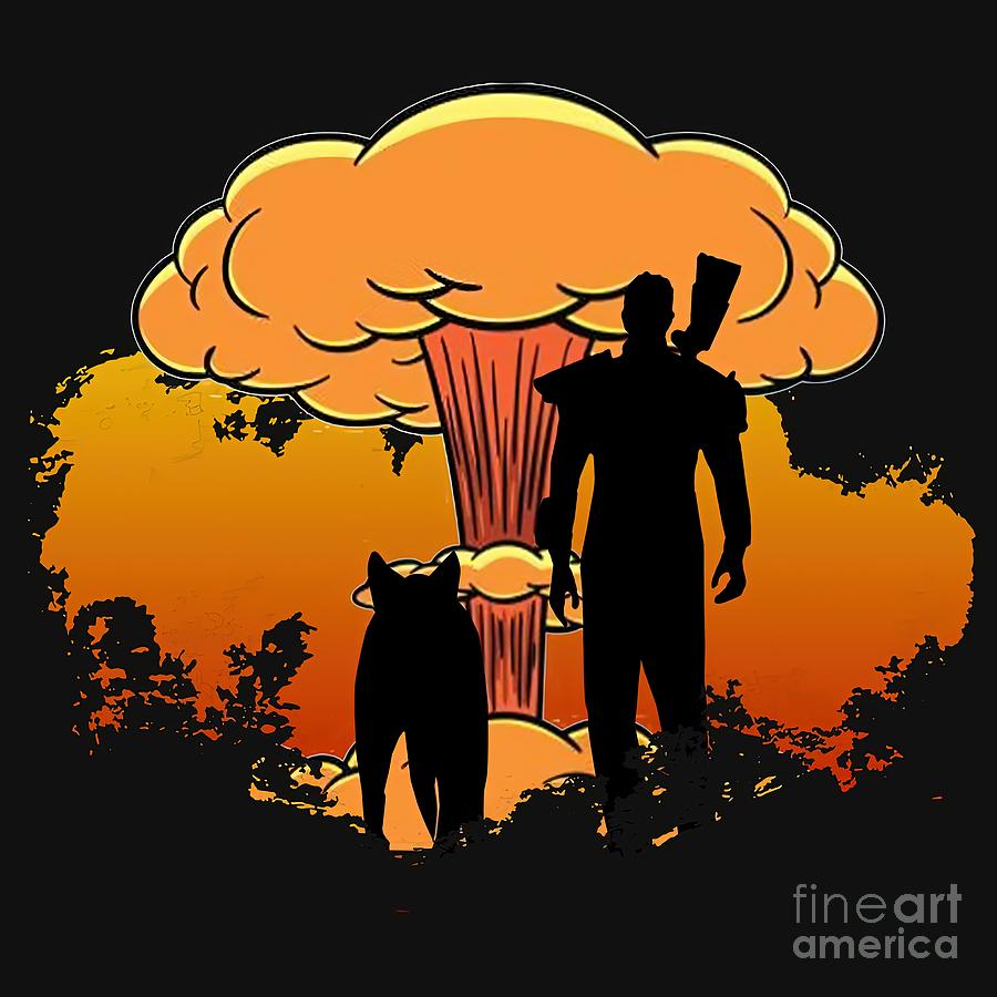 Cool Painting - Fallout 4 Lone Wanderer and Dogmeat Nuke Clean by Bailey Watson