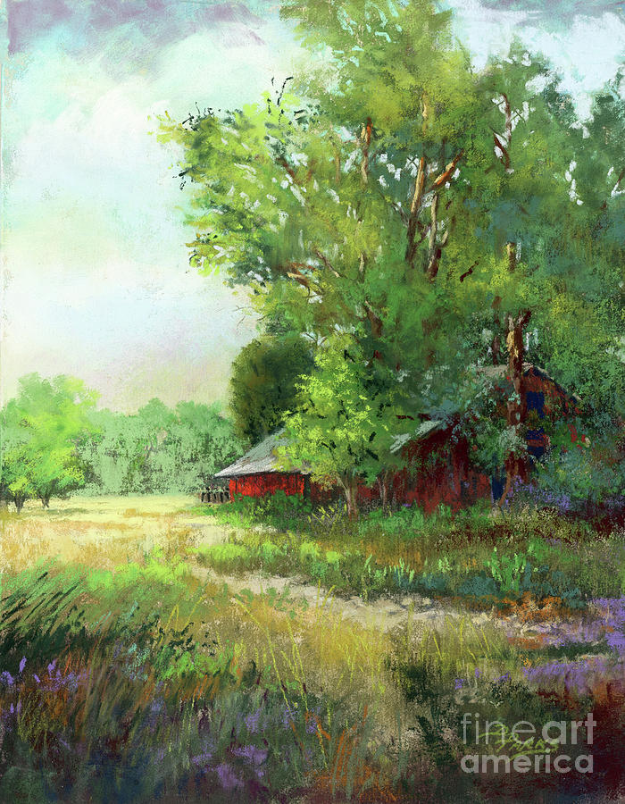 Old Red Barn Painting - Fallow Fields  by Dianne Parks