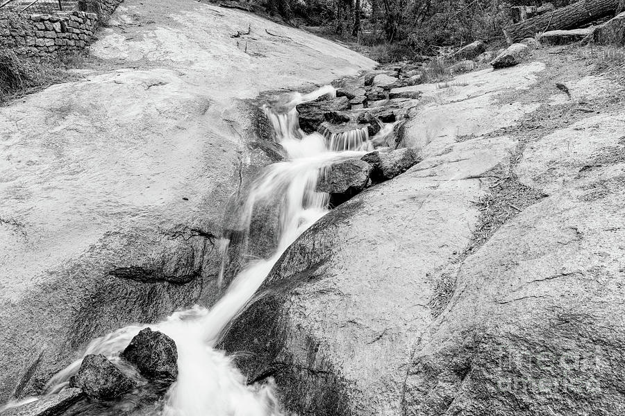 Falls Before Helen Hunt Waterfall Grayscale Photograph by Jennifer White