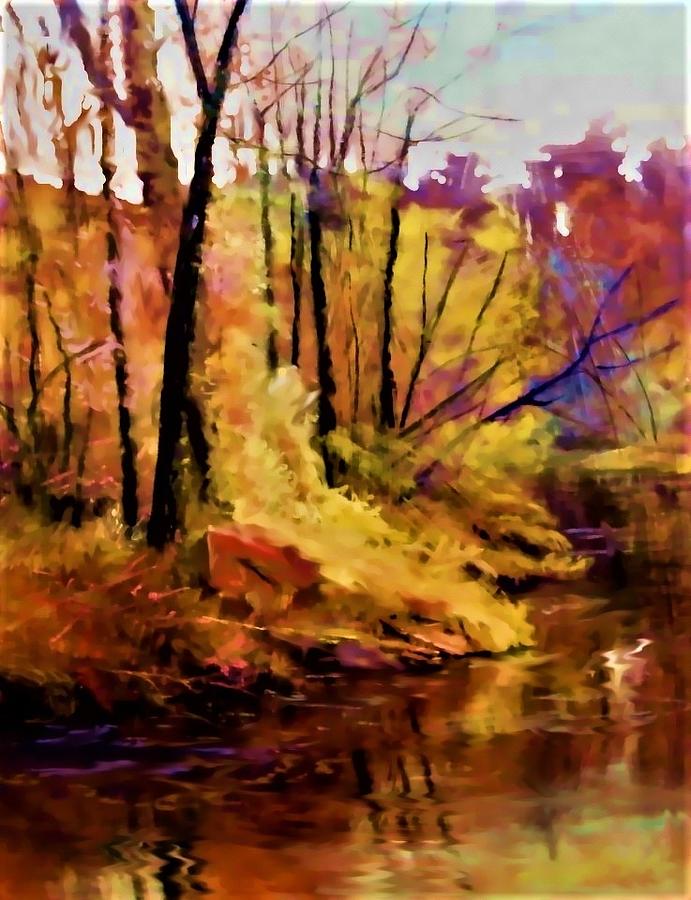 Fall Landscape Painting - Falls Creek Colors by Joseph Barani Fall Landscape Painting - Falls Creek Colors by Joseph Barani