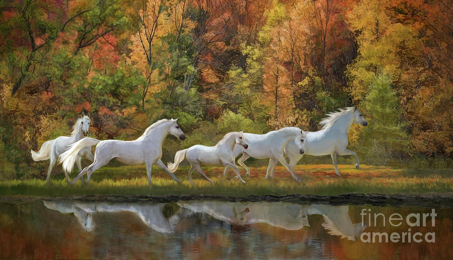 Falls Fantasy herd Digital Art by Melinda Hughes-Berland