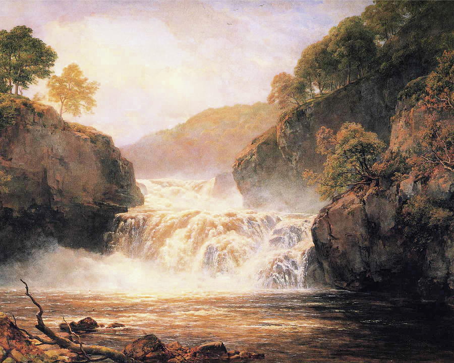 Edmund Painting -  Falls in the Clyde Corry Lynn by Edmund Marriner Gill