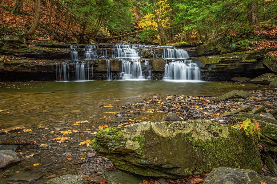 Falls in the Fall Photograph by Kent O Smith  JR